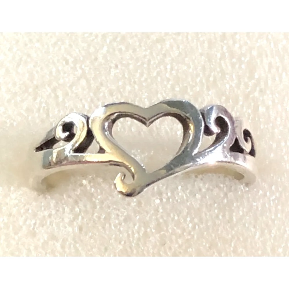 Sterling Silver Open Heart Band Ring
